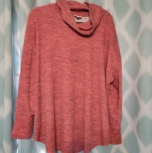 Lularoe LLR Aubrey red pink cowl neck top